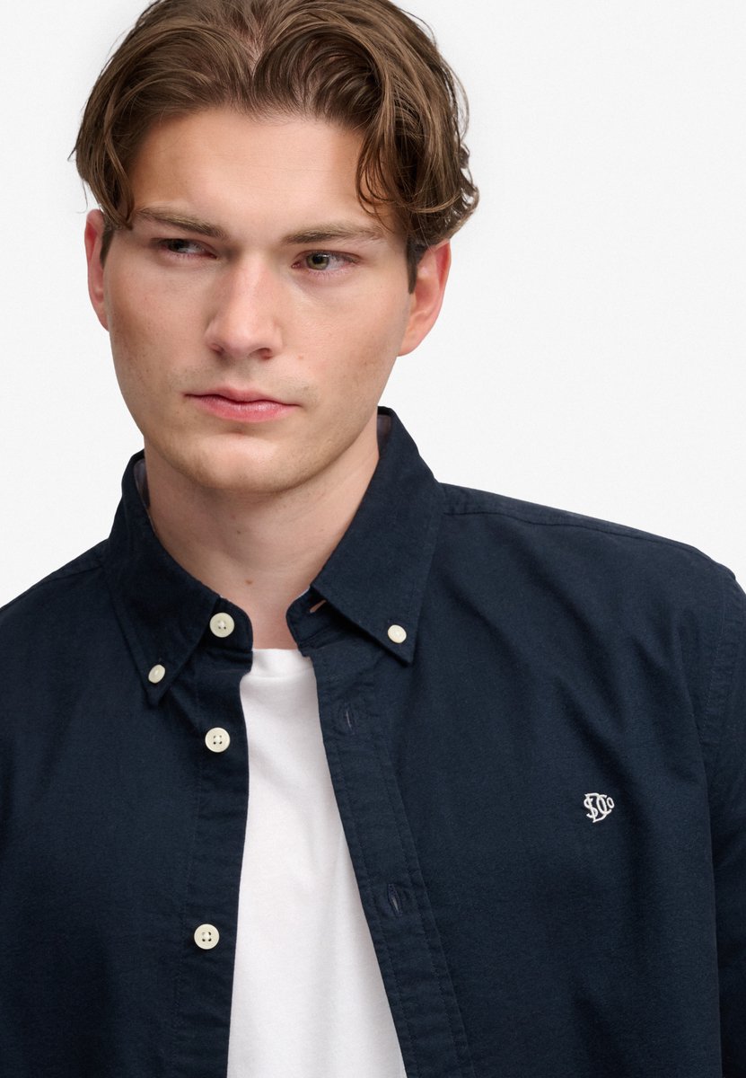 Superdry - Preppy Oxford Overhemd Relaxed Pasvorm - Heren - Lange mouwen shirts