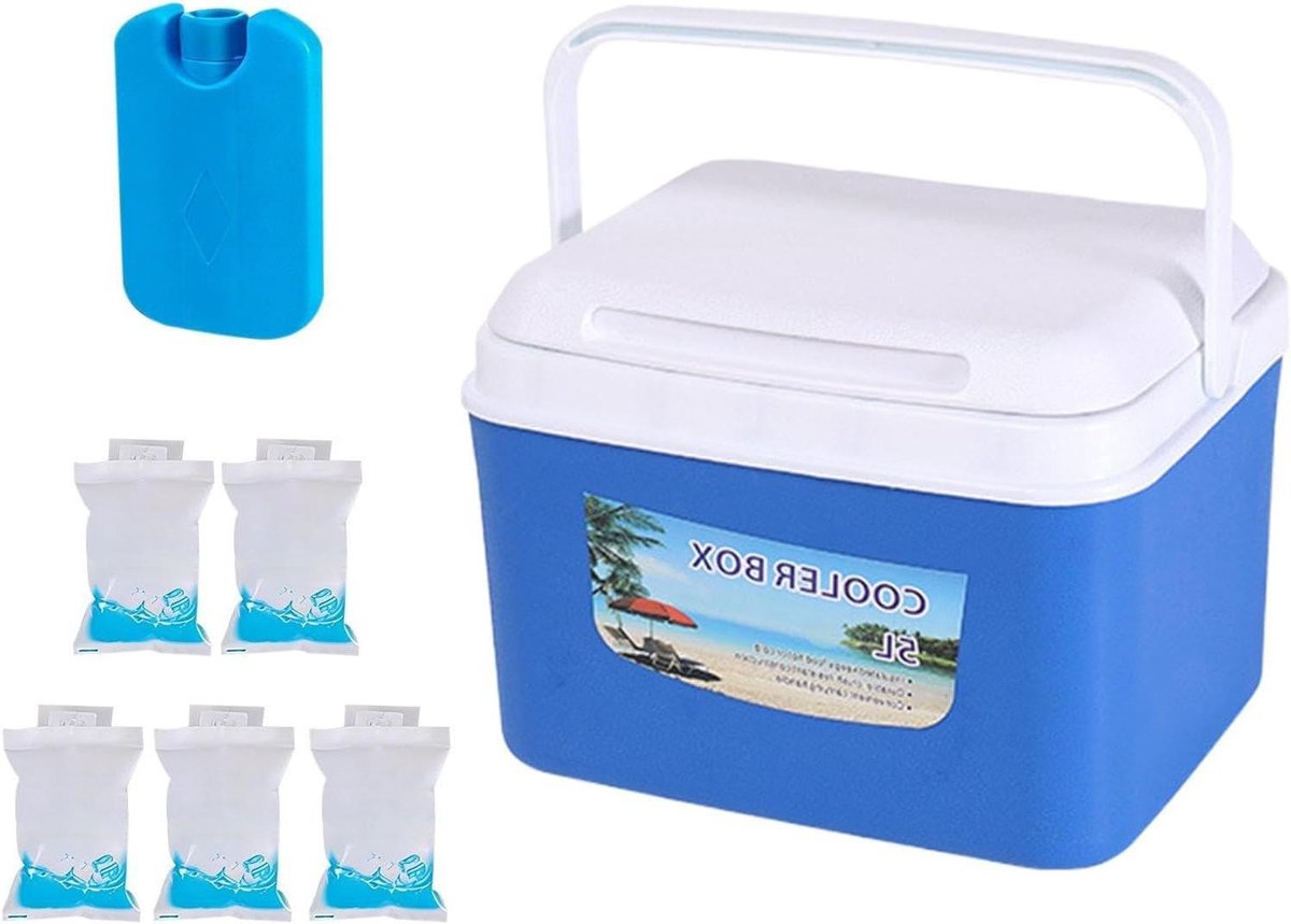 Koelbox - Koeltas Picknickkoeler - Outdoor Activiteiten - Verstelbare Scheidingswand - 8 Liter - Azijn