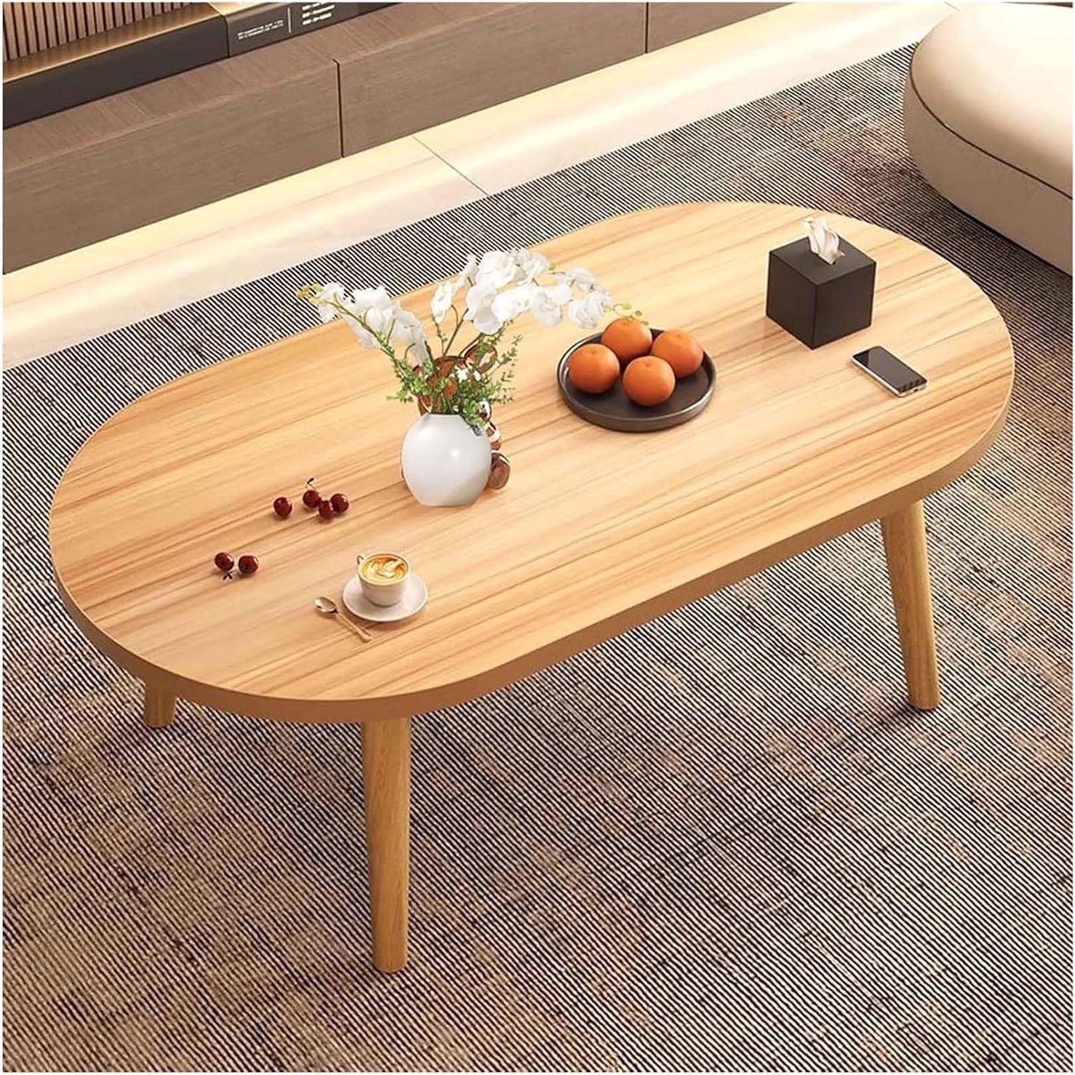 Ovale Salontafel - Bijzettafel Theetafel - Opbergen Woonkamer - Robuuste Duurzame Structuur - 60 x 40 x 50 cm