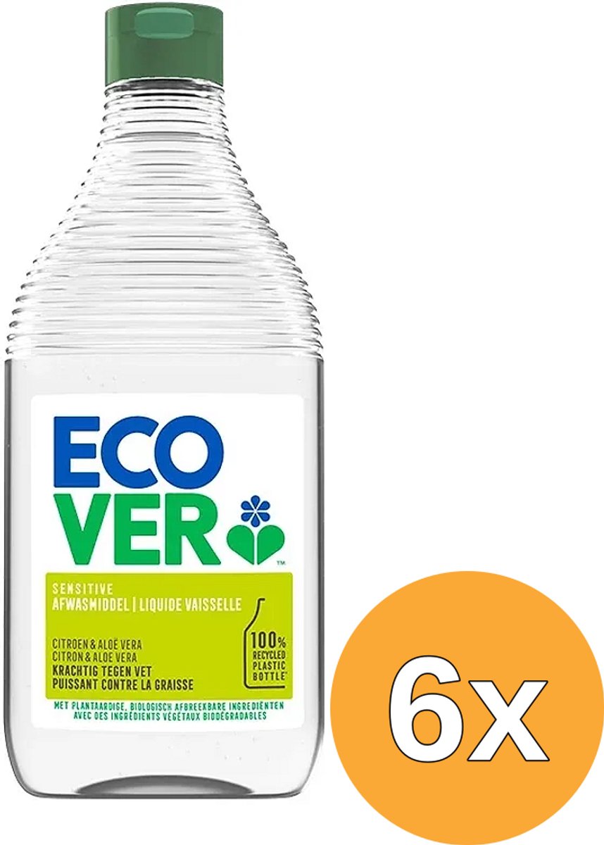 6x Ecover Afwasmiddel Citroen (950 ml)