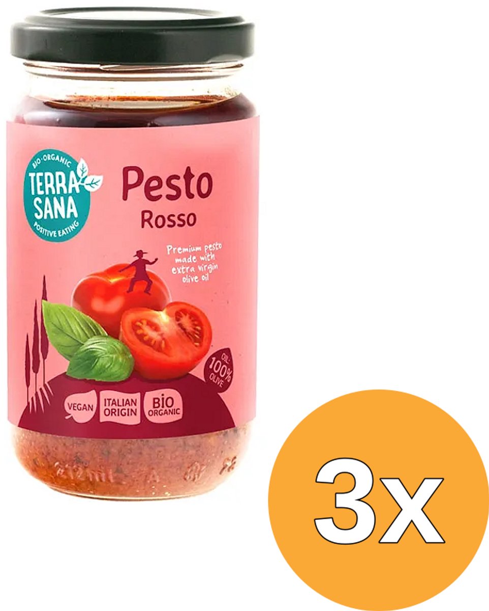 3x Terrasana Pesto Rosso Bio (180 gr)