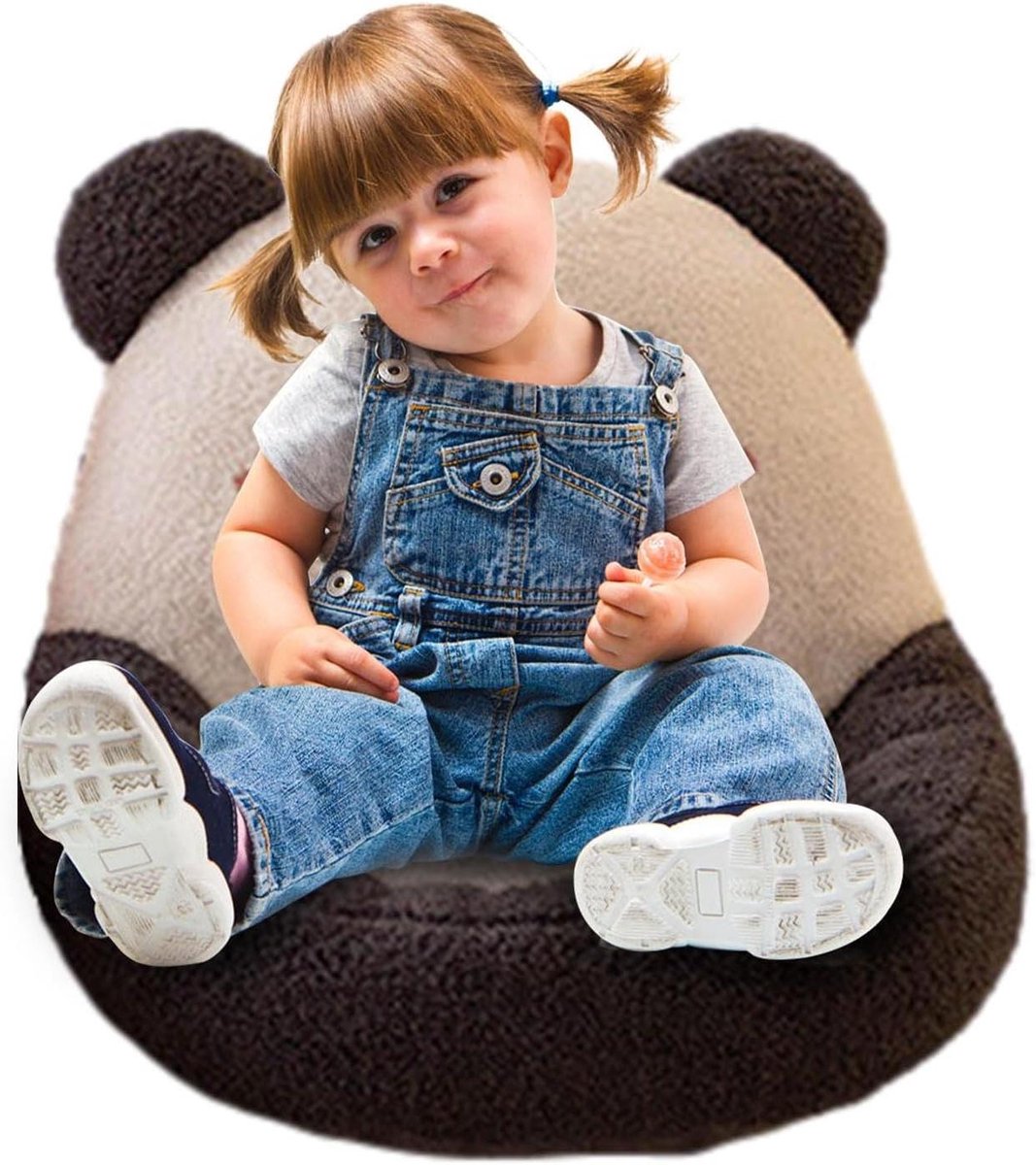 Panda Armleuningbank - Kinderfauteuil Pluche - Ontspannen en Spelen - Zijdezacht Pluche Materiaal - 55 cm - Panda