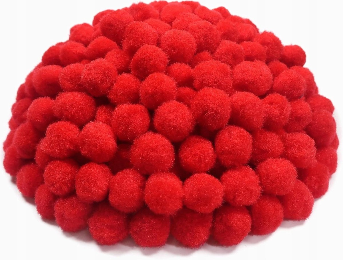 300 Rode Pompoms 2,5 cm - Decoratie & Knutselmateriaal