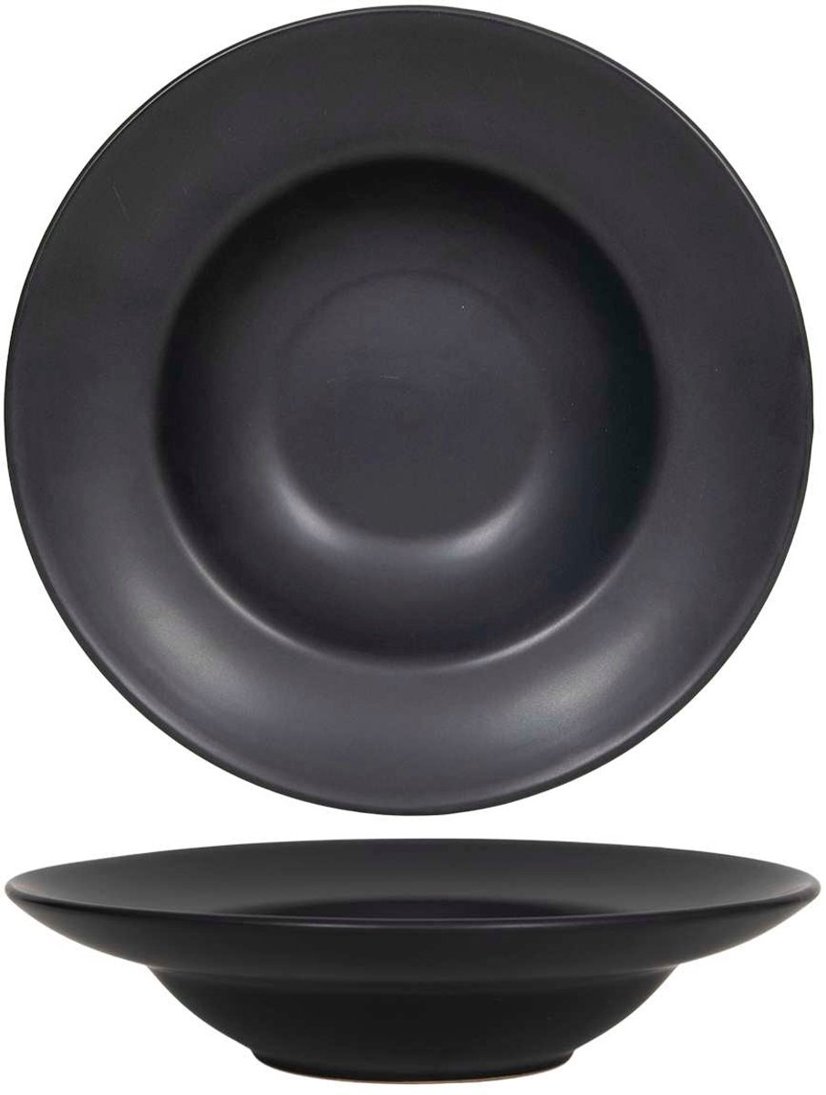 Cookinglife Diepe Borden / Pastaborden Zwart ø 24 cm - 6 Stuks