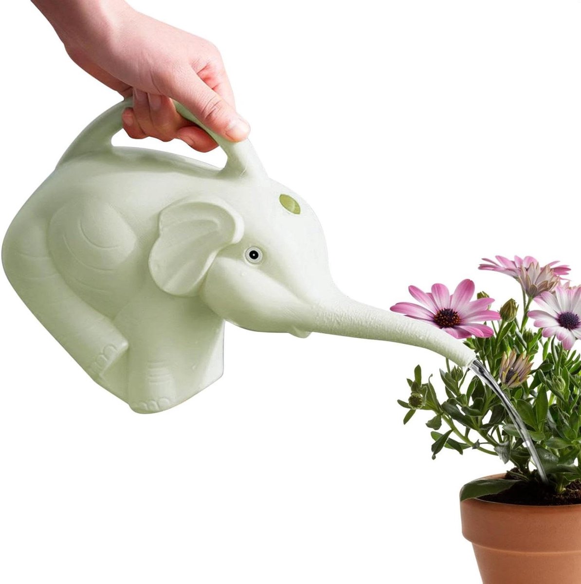 Gieter Olifant - Waterplanten Bakje - Planten Water Geven - Lange Nauwkeurige Tuit - 27B x 15H cm - Groen