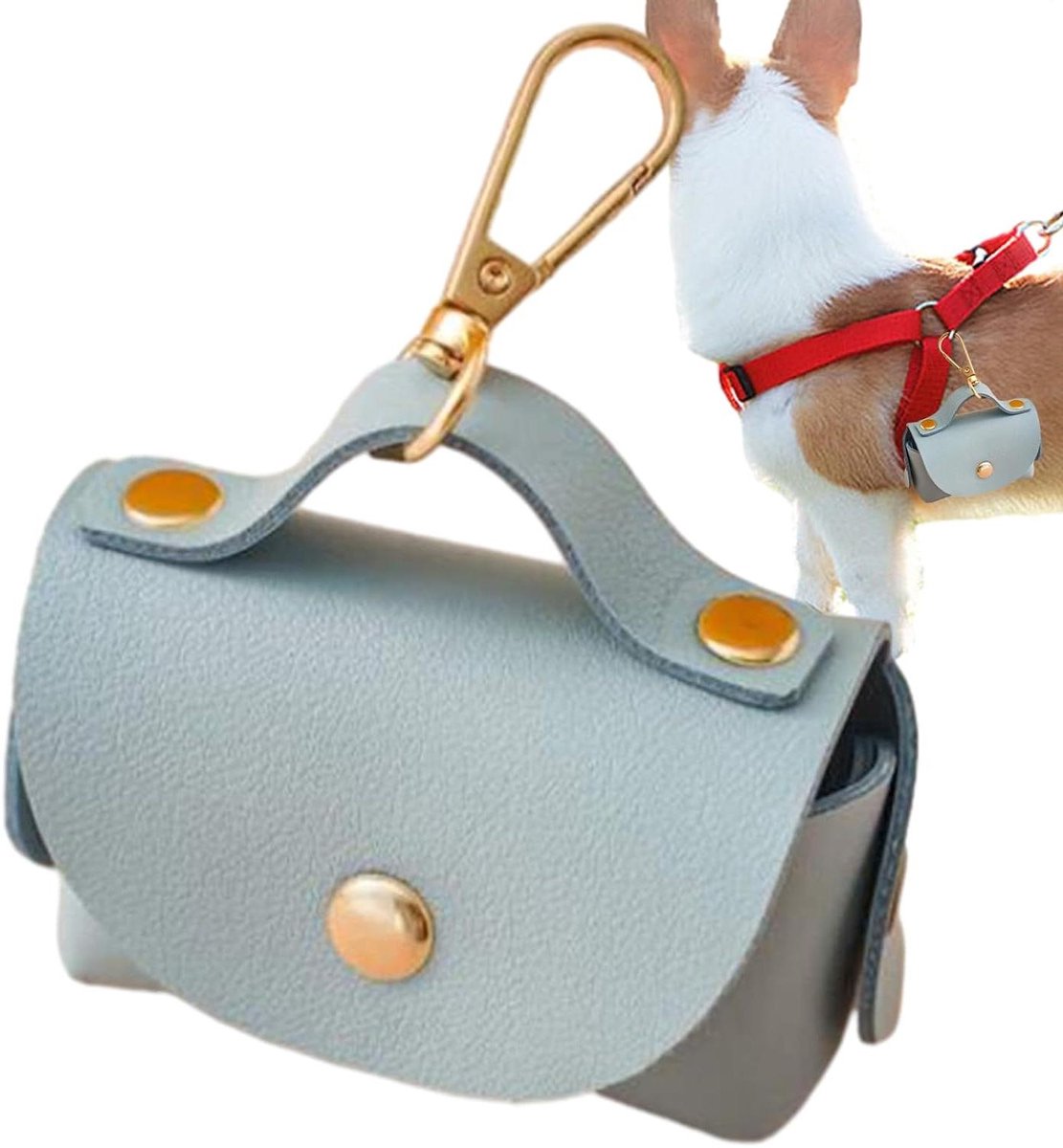 Poepzakdispenser Huisdier - Honden Accessoire - Schoon Wandelen - Draagbare Houder - 10 x 5 x 8 cm - Hemelsblauw