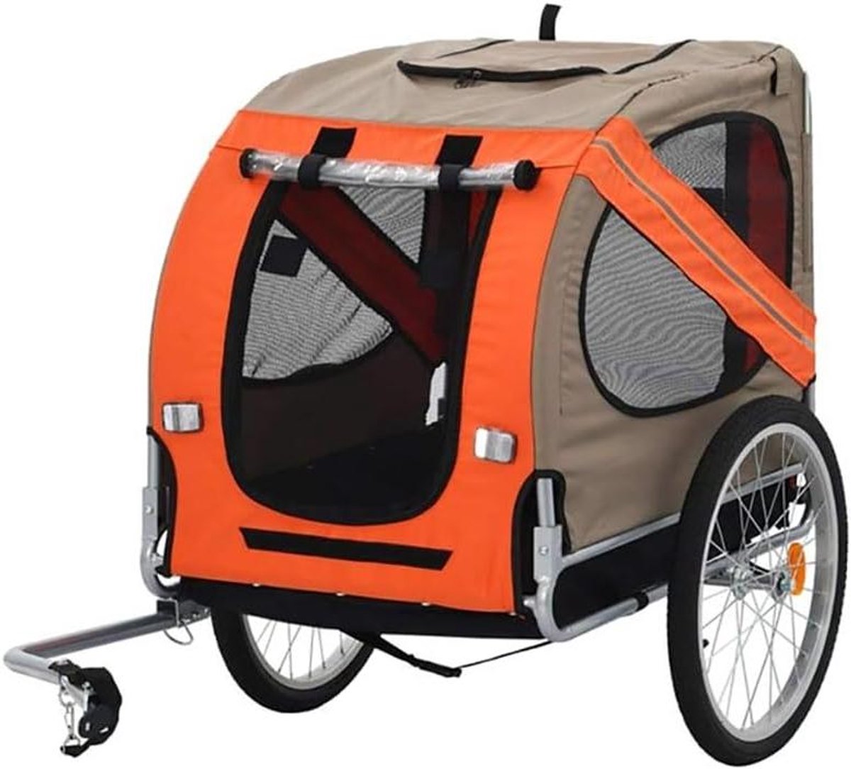 Hondenfietskar - Honden Aanhanger - Veilig Vervoer - Gepatenteerde Tipproof Middenverbinding - Tot 40 kg - Oranje