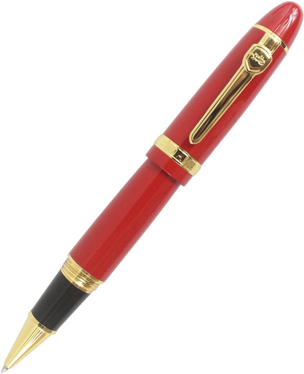 Zware rollerbalpen met gouden rand, zwarte inkt (0.7mm) en luxe ontwerp voor professioneel gebruik