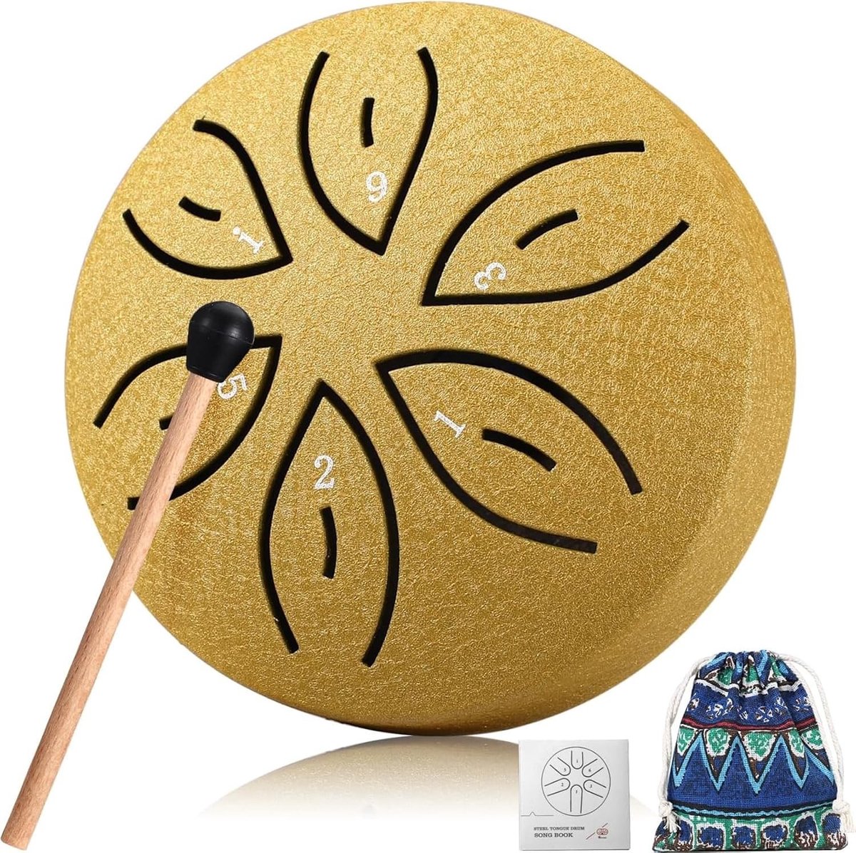 Tongue drum - A05 - 9,5 cm - Koolstofstalen handpantrommel - Voor meditatie en muziek