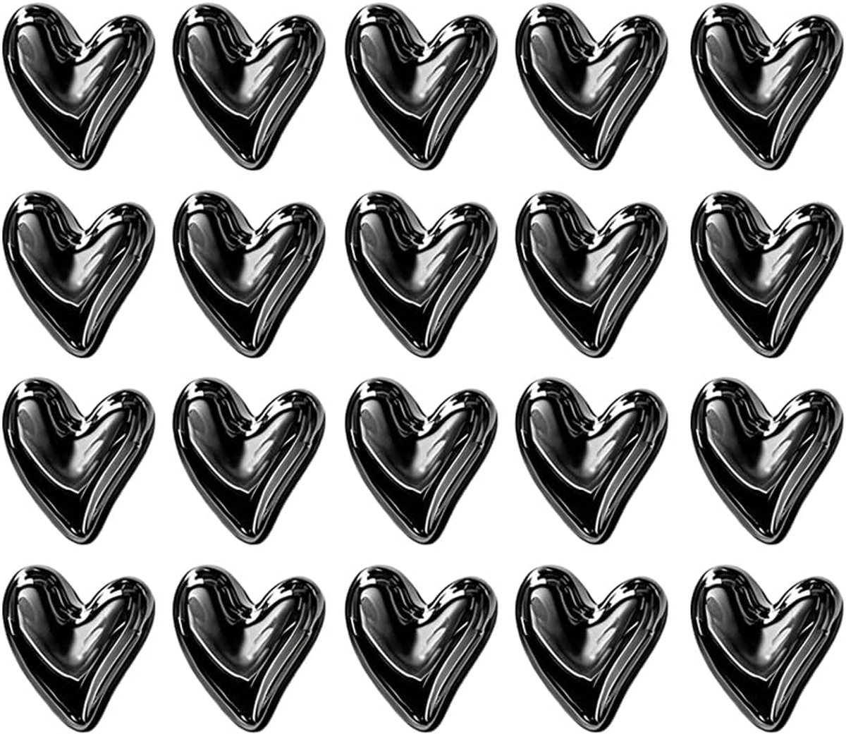 20 stuks zwarte hartvormige koelkastmagneten - kleine magneten voor magneetbord - mini-magneten - zwart - sterke magneten om op te plakken - whiteboardmagneten - magneetbord - koelkastmagneten - set decoratie