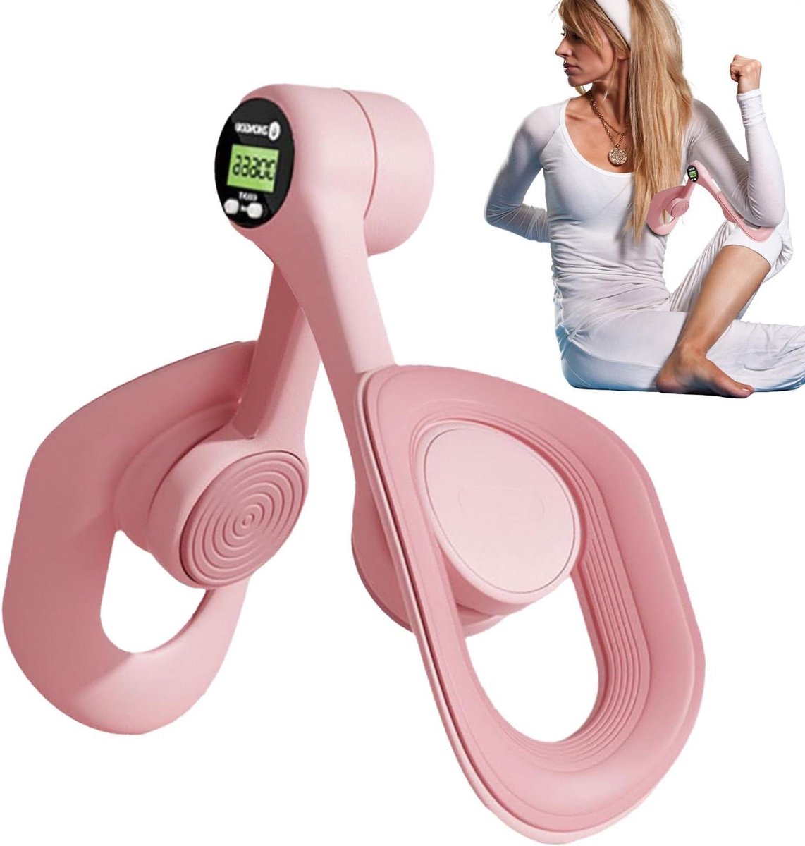 Bekkenbodemtrainer - Heupspiertrainer Dijtrainer - Spierversteviging - Intelligent Display - 35x25cm - Roze