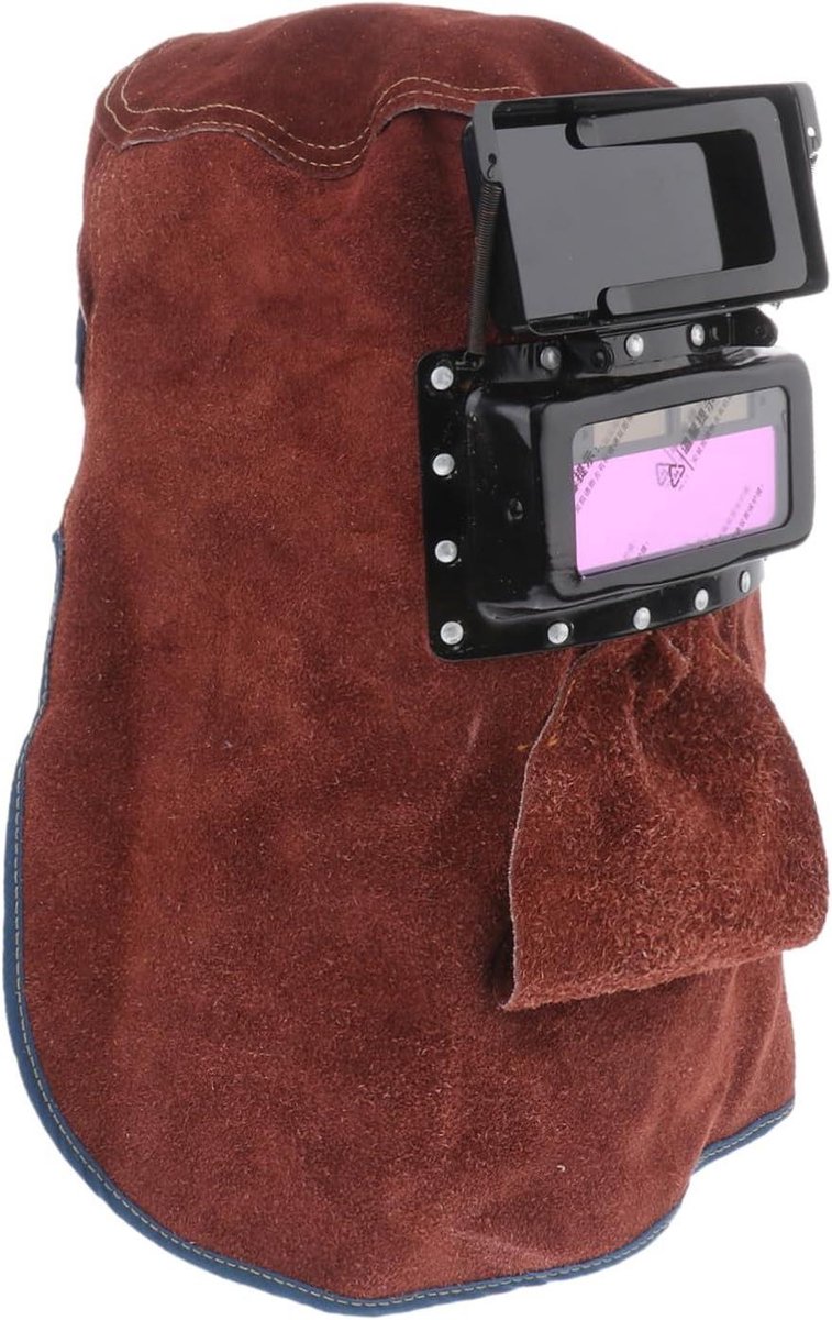 Lasmasker Automatisch Donkerend - Beschermkap Laswerk - Veilig Lassen - Ademend Koeienhuid - 40 cm - Bruin