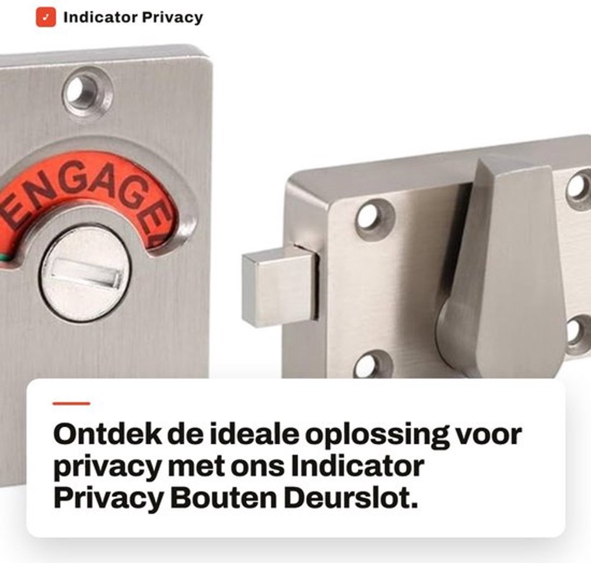 Deurslot Roestvrij Staal - Indicator Privacy - Grendel - Zinklegering - Voor Binnendeur - Geschikt voor Plaatdikte 12-18 mm - Deurslotindicator