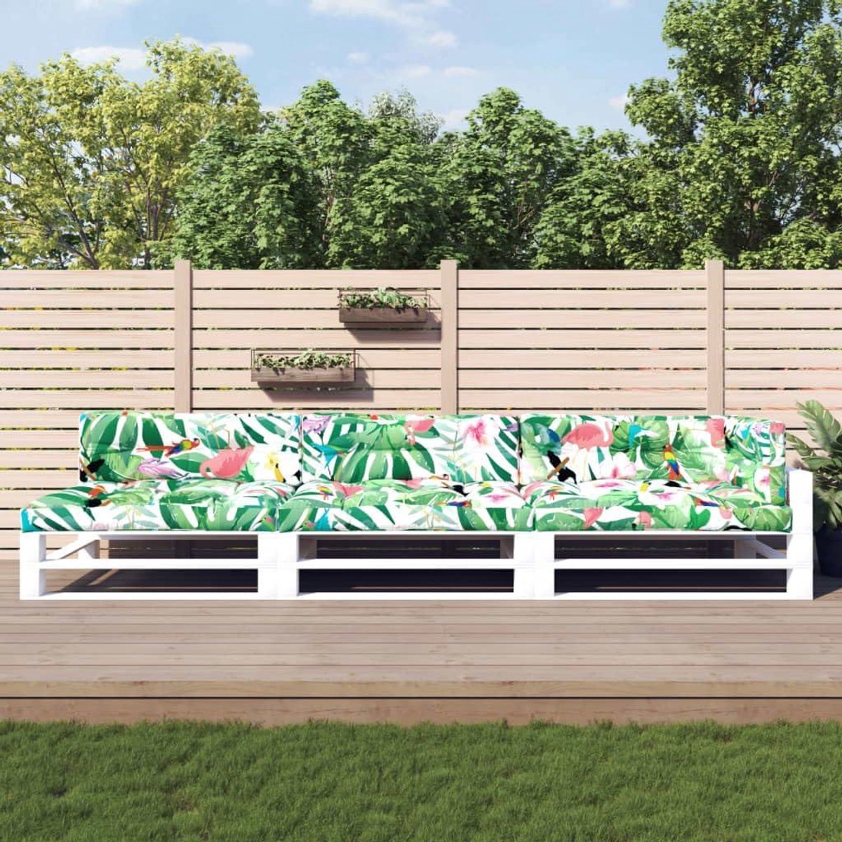 Palletkussen Set - Europallet Kussens - Buiten Zitten - Waterdicht Polyester - 7-delig - Meerkleurig