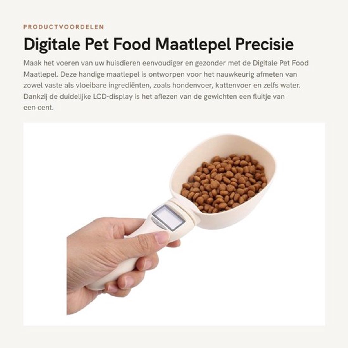 Digitale Pet Food Maatlepel - Precisie Maatcup voor Hondenvoer - LCD Display - Nauwkeurige Maatbeker - Geschikt voor Honden - Transparant