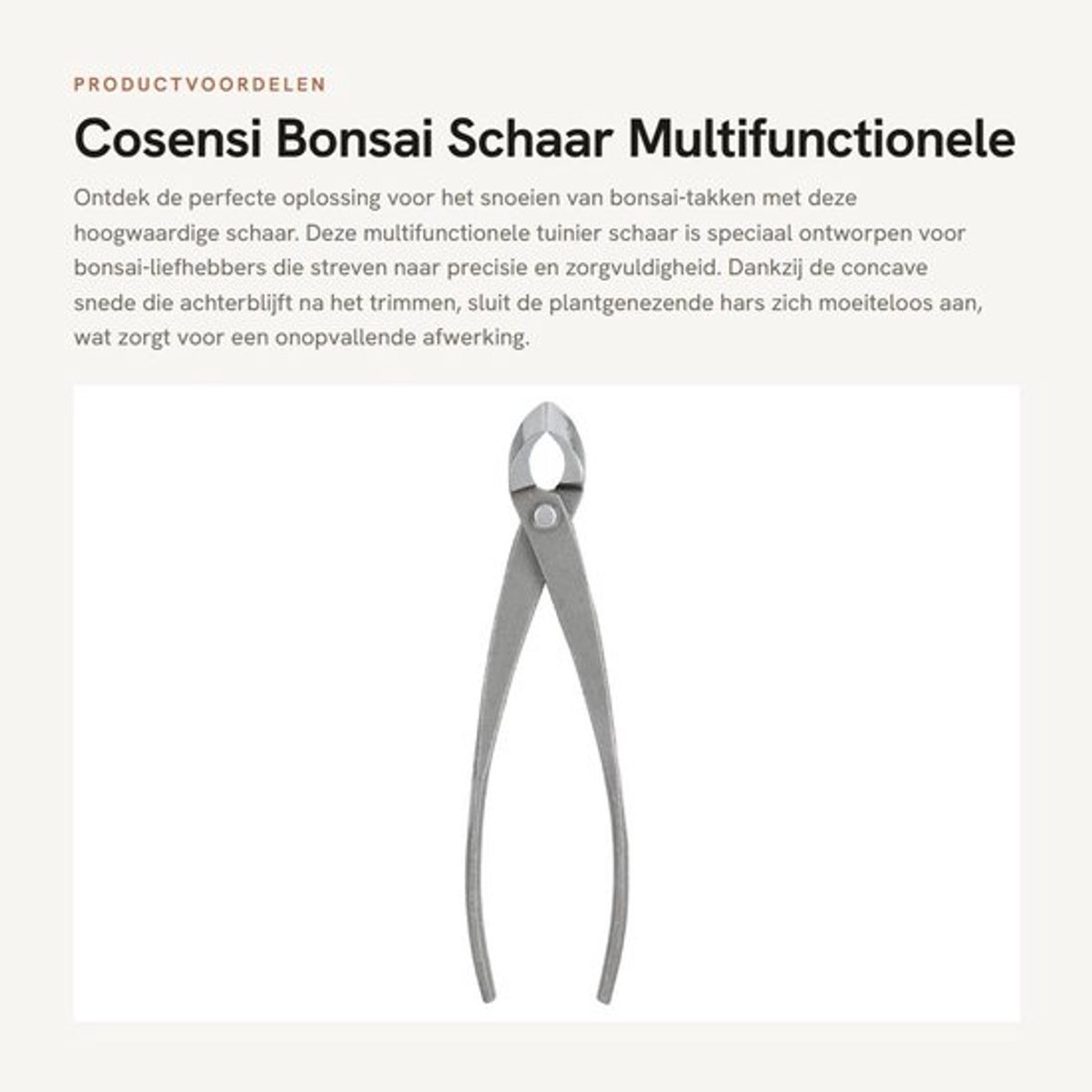 Bonsaischaar Schaar Gereedschap - Multifunctionele Tuinieren Schaar - Snoeien - Bonsai Takken Cutter - Ergonomische Grip - Concave Snede - Takenschaar