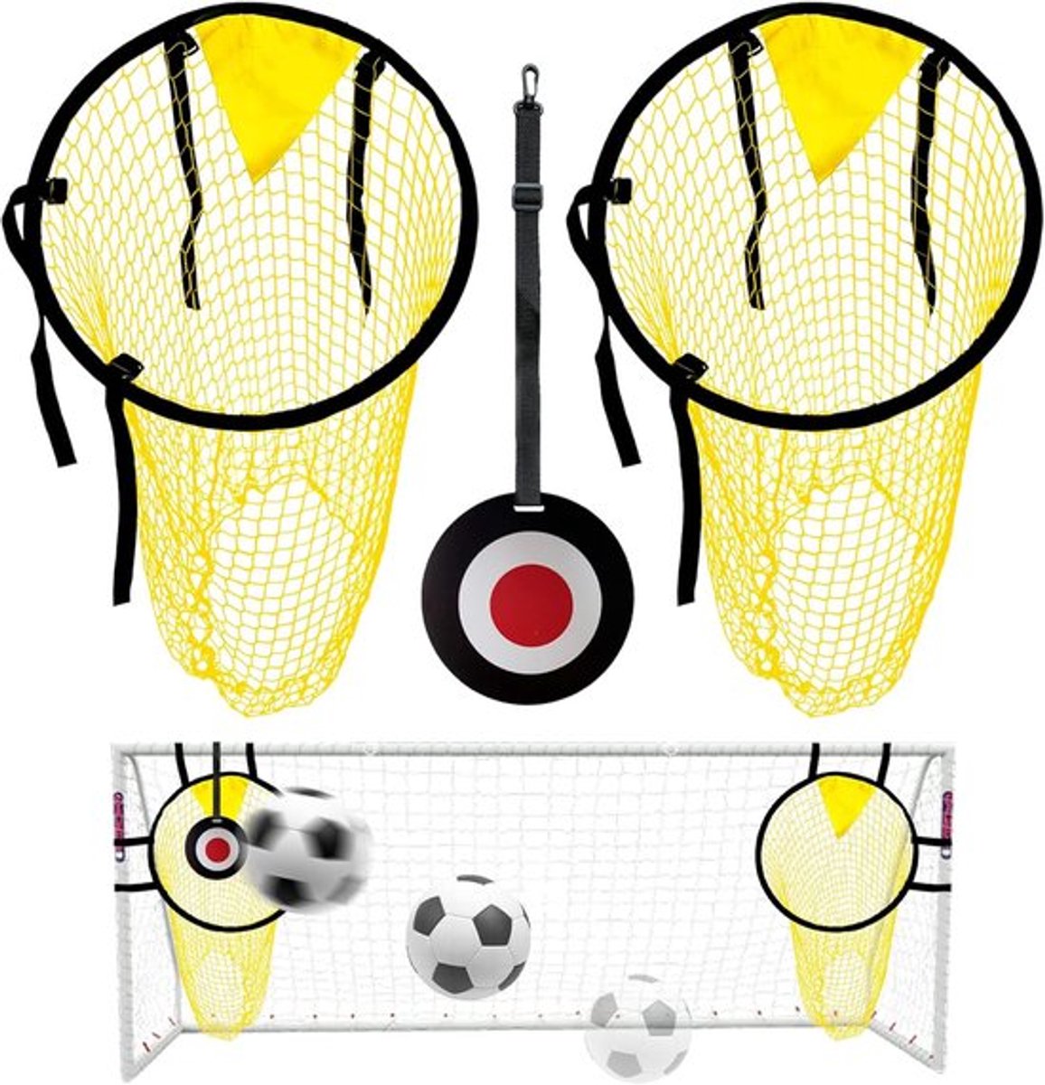 SnelShoppen - Voetbaldoelnet met Frame - 2 Stuks Nylon Weefsel - Trainingsaccessoires voor Schietnauwkeurigheid - Voetbaldoel Accessoires voor Kindere