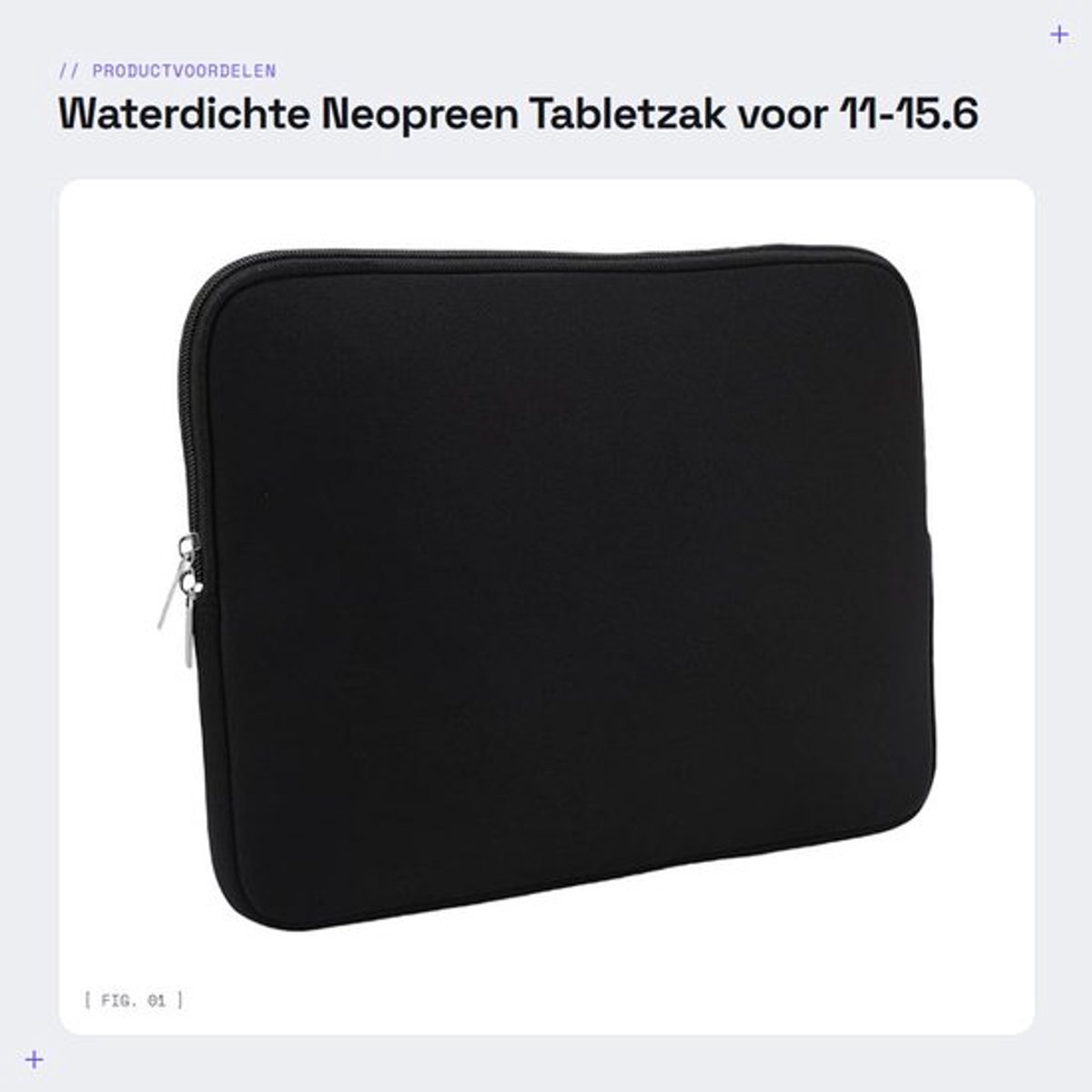 Tabletzak Waterbestendig - Neopreen Schuim - Lichtgewicht Draagbaar - Robuuste Ritssluiting - Geschikt voor 11-15,6 inch - Superieure Bescherming - Laptoptas