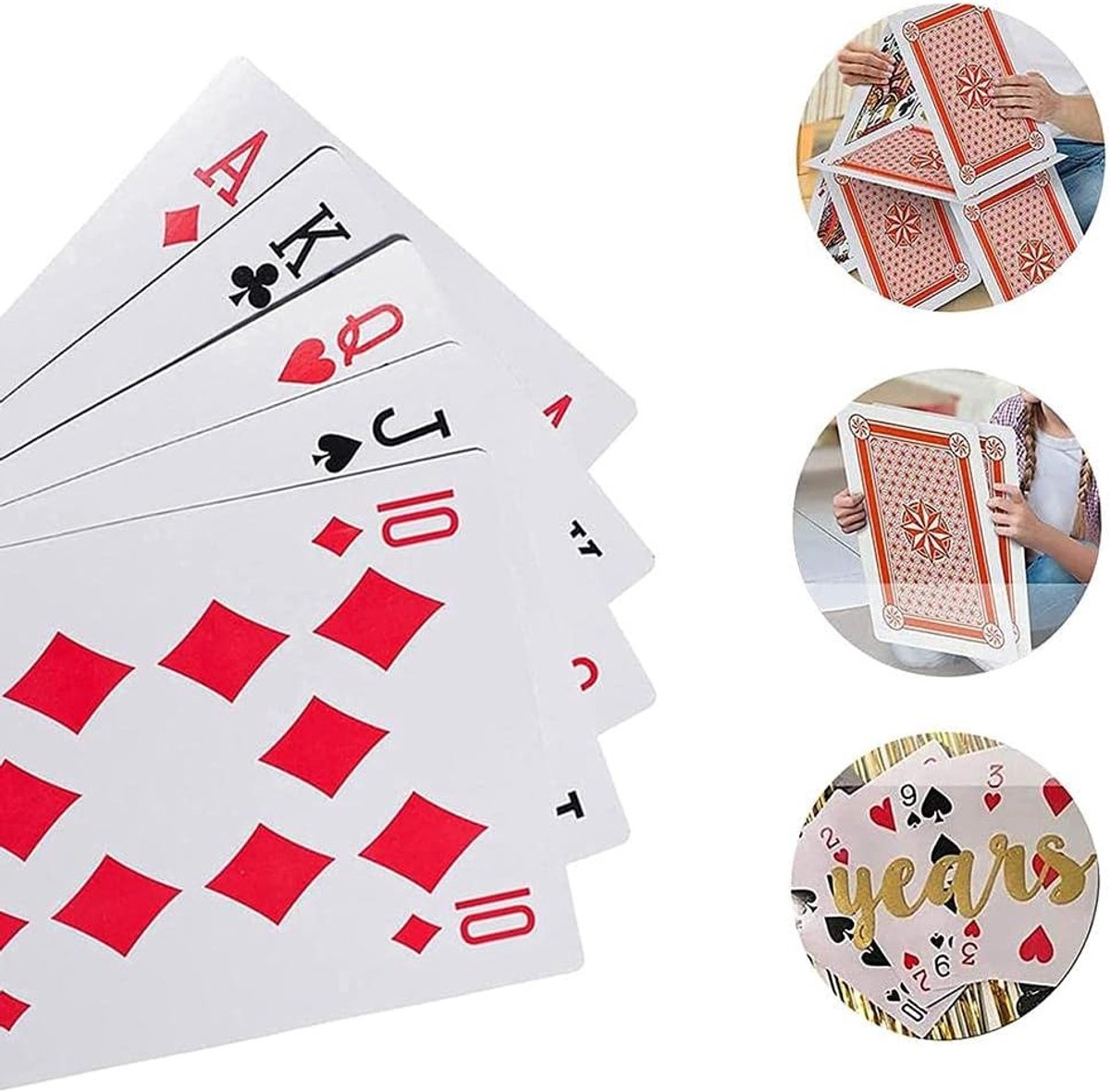 Grote Speelkaarten Set van 54 Stuks - Extra Groot, Plastic Coated voor Poker Avonden, Feestjes en Gezinsgames