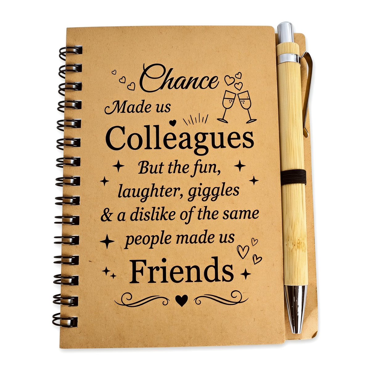 Notitieboek voor collega's - grappig ontwerp - inclusief pen - perfect afscheidscadeau - ShopVlot