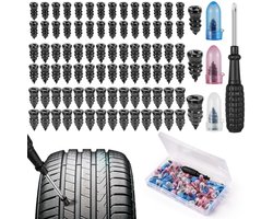 Band Reparatie Kit - Tire Repair - Noodreparatie Onderweg - Inclusief Schroevendraaier - 85 Stuks - Zwart