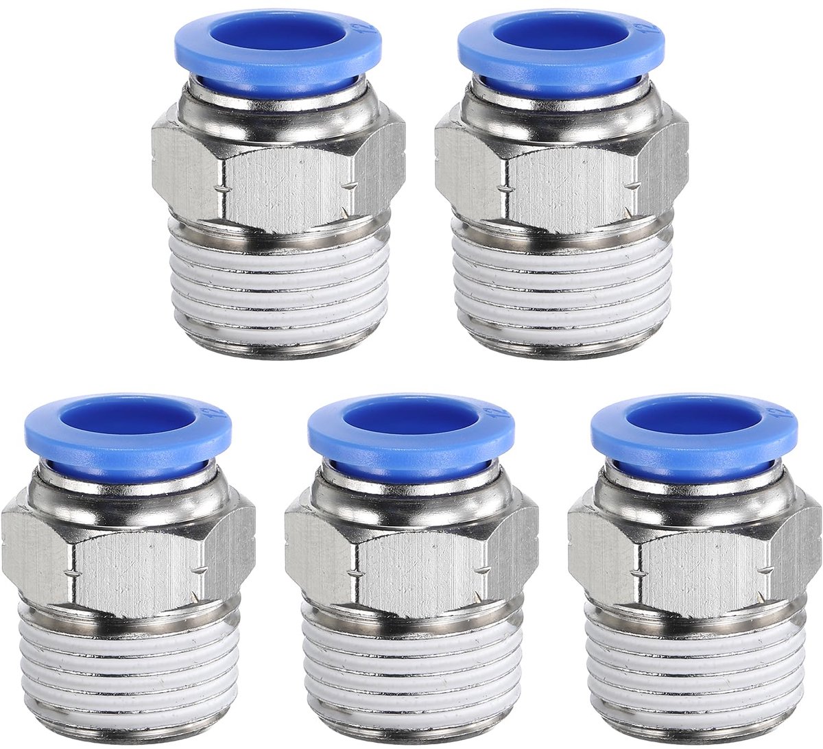 Push fittings 12mm x 1/2" NPT - messing - rechte koppelingen - voor luchtremsystemen - ShopVlot