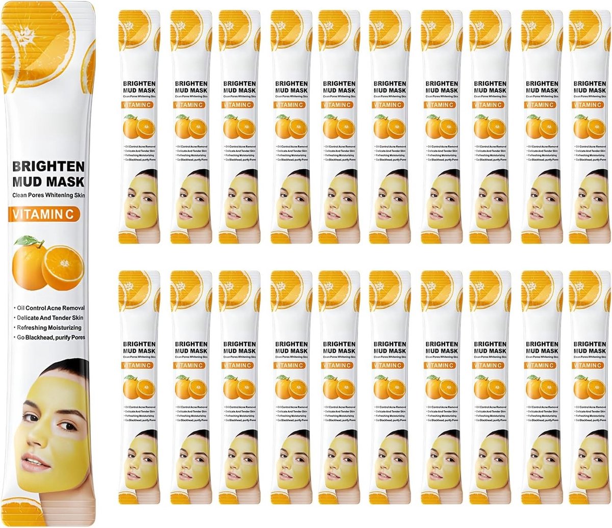Helende Klei Gezichtsmaskers voor Stralende Huid, Intensieve Hydratatie en Vermindering van Oneffenheden, 20 Stuks