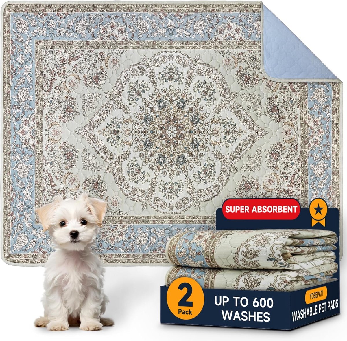 Wasbare plasmatten voor honden 122 x 92 cm - met feromonen - 2 stuks - beschermt uw vloer - ShopVlot