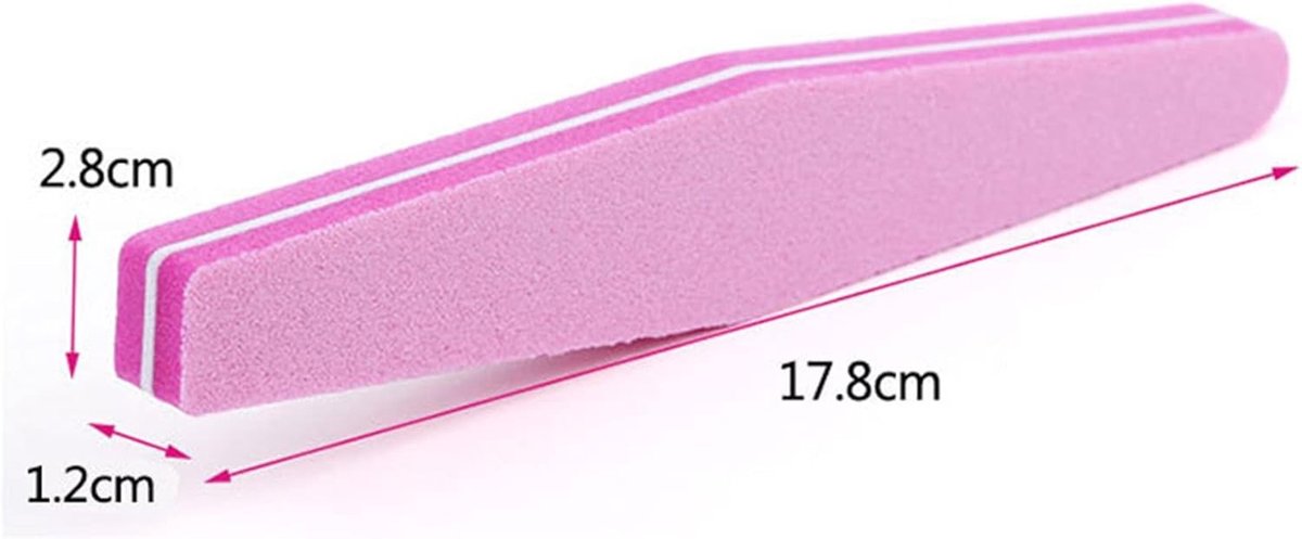 Professionele Nagelvijlen Set van 10 Stuks, Dubbelzijdige 100/180 Grit Vijlen voor Nagelverzorging en Styling, Ideaal voor Manicure en Pedicure