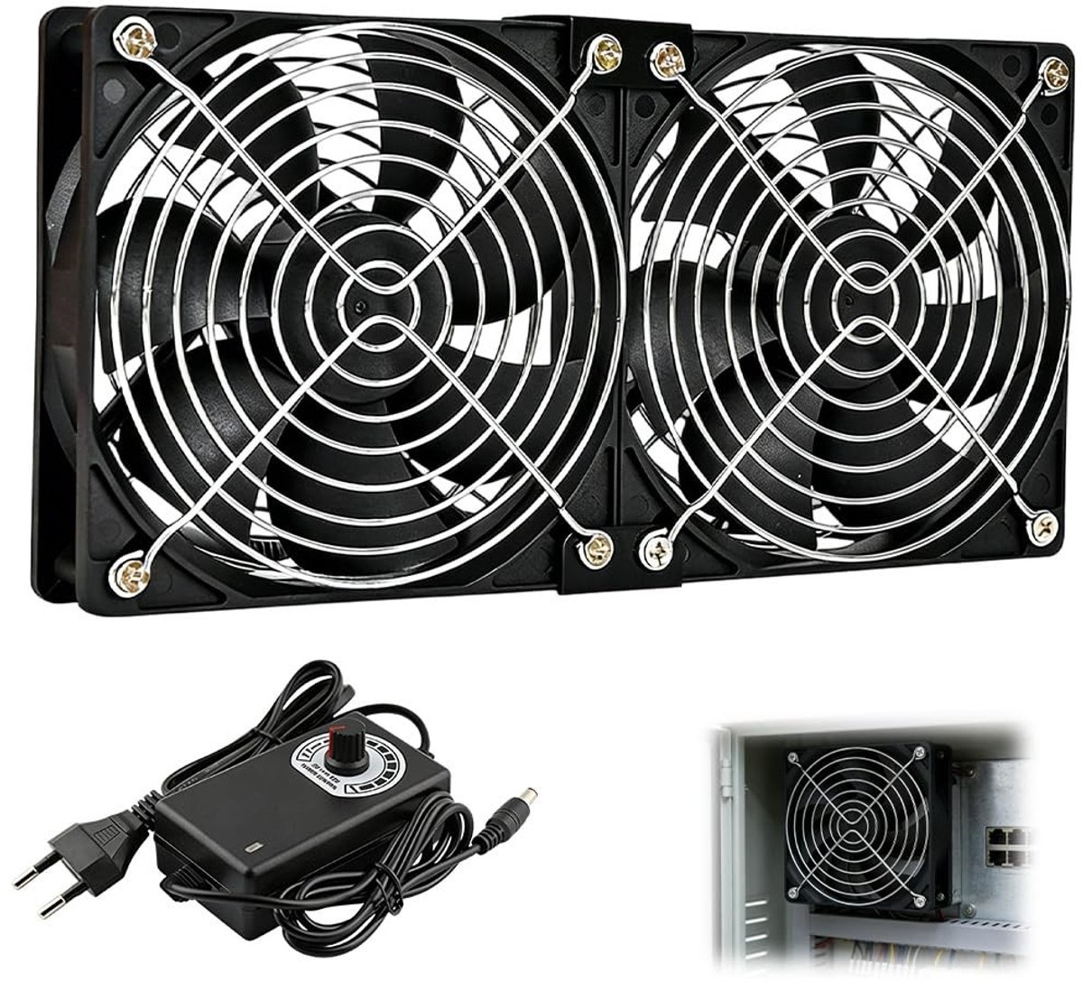 240mm PC Fan met 12V Instelbare Windsnelheid, AC 220V-240V, Case Fan voor Computer, Laptop en TV Box (2700rpm) met Snelheidsregeling en Koeling
