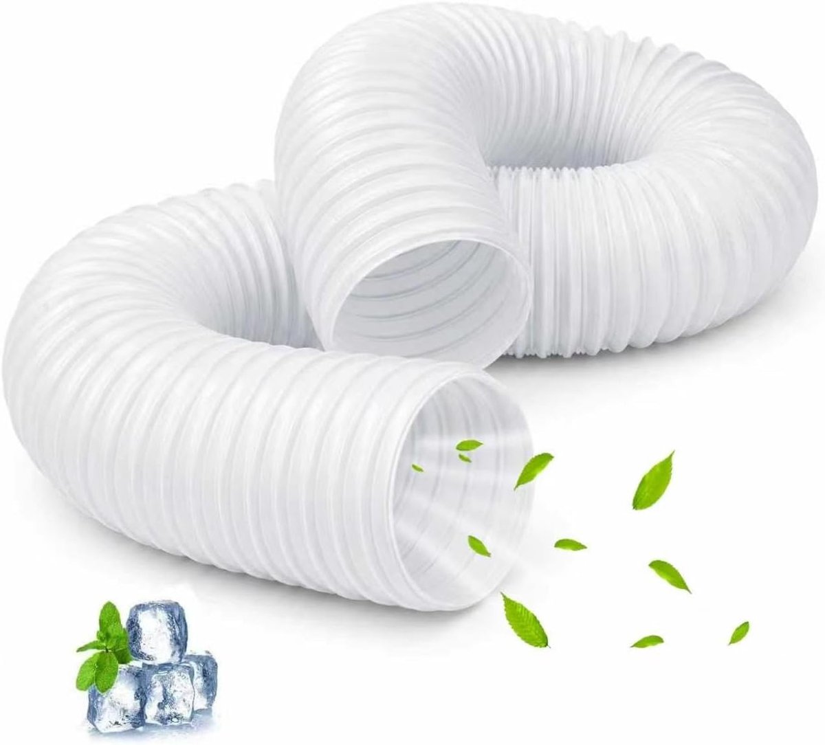 2 Meter Afvoerslang voor Airconditioner, Wasdroger en Afzuigkap - Uittrekbare Slang van 150mm, Wit