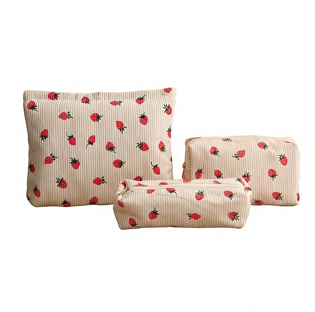 Make-uptas met ritssluiting - 3 stuks - Draagbare toilettas - Multifunctioneel voor dames - ShopVlot