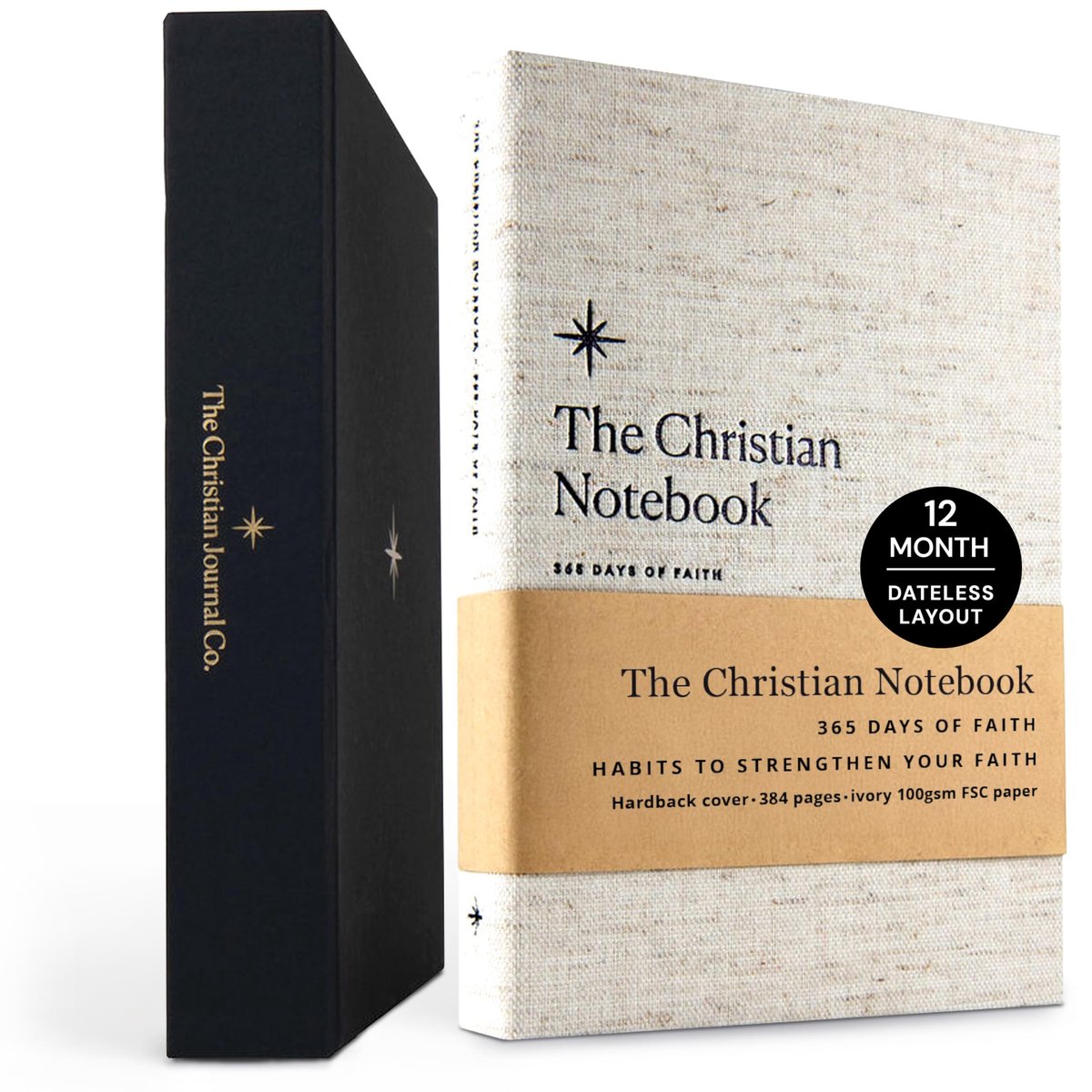 Notitieboek 365 dagen van geloof - Hardcover katoen - Dagelijks spiritueel metgezel voor journaling - ShopVlot