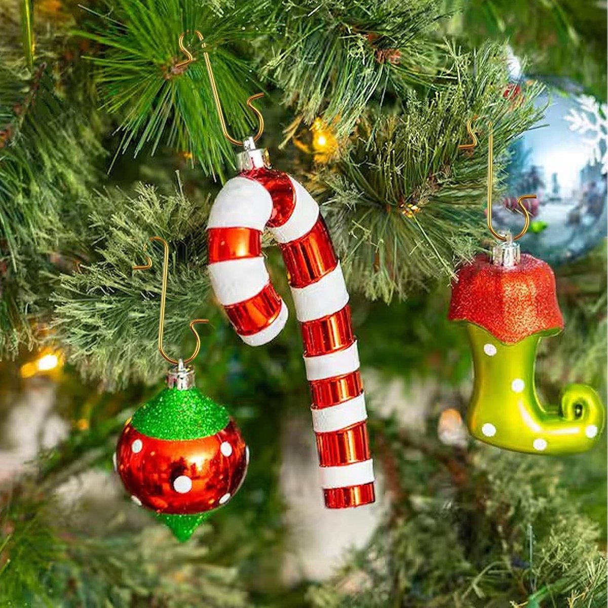 100 Stuks Kerstboom Haakjes voor Decoratie - Ideaal voor Kerstbomen, Slingers en Kerstballen