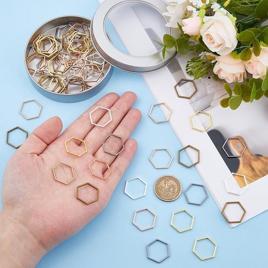 72 Stuks Hexagon Metalen Steekmarkeerders in 6 Kleuren - Locking Markers voor Breien en Haken, Perfect voor DIY Projecten en Creatieve Handwerken — afbeelding 2