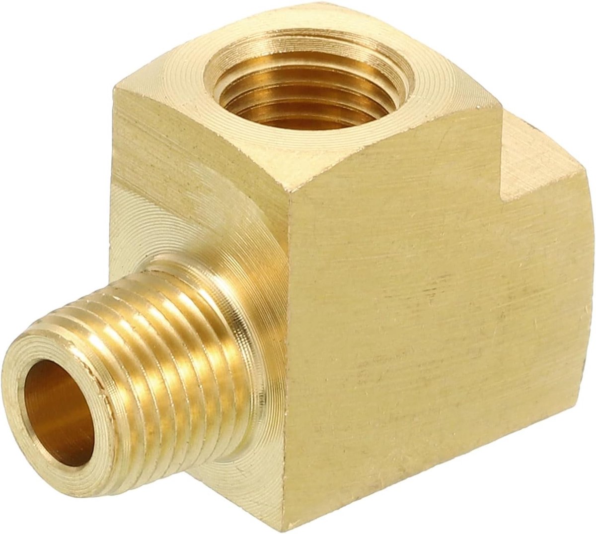 Messing T-stuk 1/8" x 1/8" x 1/8" NPT, 3-weg T-connector voor gastransportleidingen, 1 stuk, ideaal voor installatie en verbindingen