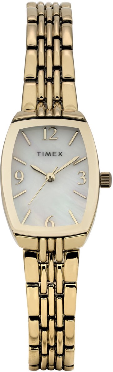 Timex Charlotte Quartz Analoog Horloge Goudkleurig En Wit Kast Gemaakt Van 100% Legering En Een Band Van 100% Legering 21 mm TW2Y22400AJ