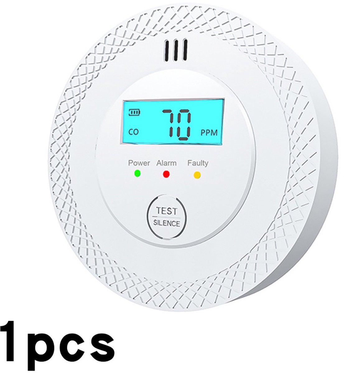 Witte Koolmonoxidemelder – Nauwkeurige Detectie 0-1000ppm – 85dB Alarm – voor Huis, Appartement en Garage (1 Stuk)