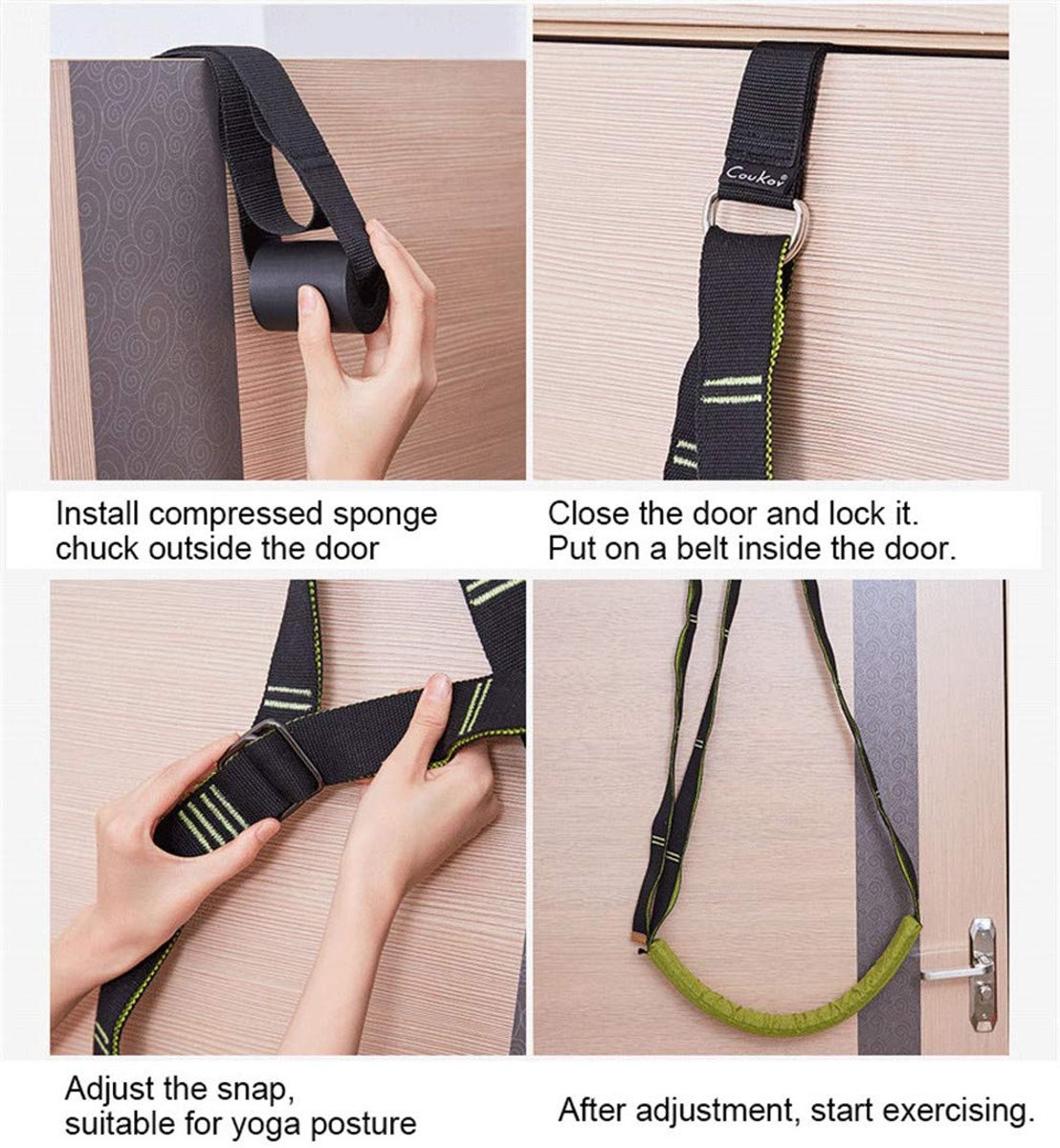 Yoga fitness stretchband - deurflexibiliteit stretchband - groen - verbeter flexibiliteit voor revalidatie - ShopVlot