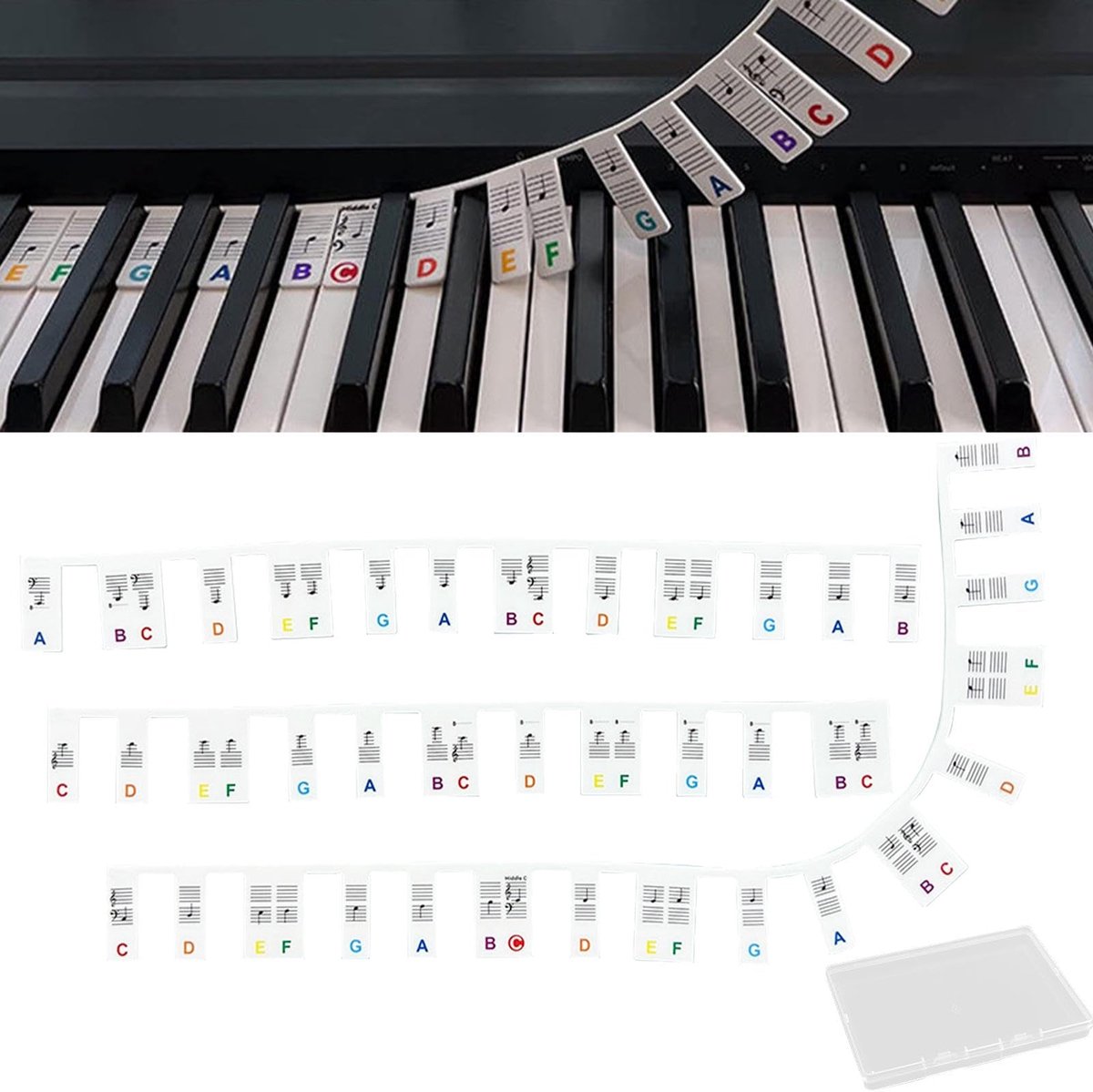 Piano toetsenbord notitielabels 88-toetsen - siliconen - verwijderbaar en herbruikbaar - ShopVlot