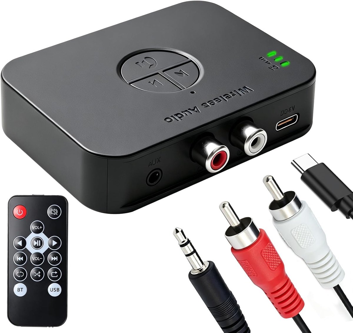 Bluetooth 6.0 stereo-adapter - 3,5 mm RCA-aansluiting - AUX - lage vertraging - ShopVlot