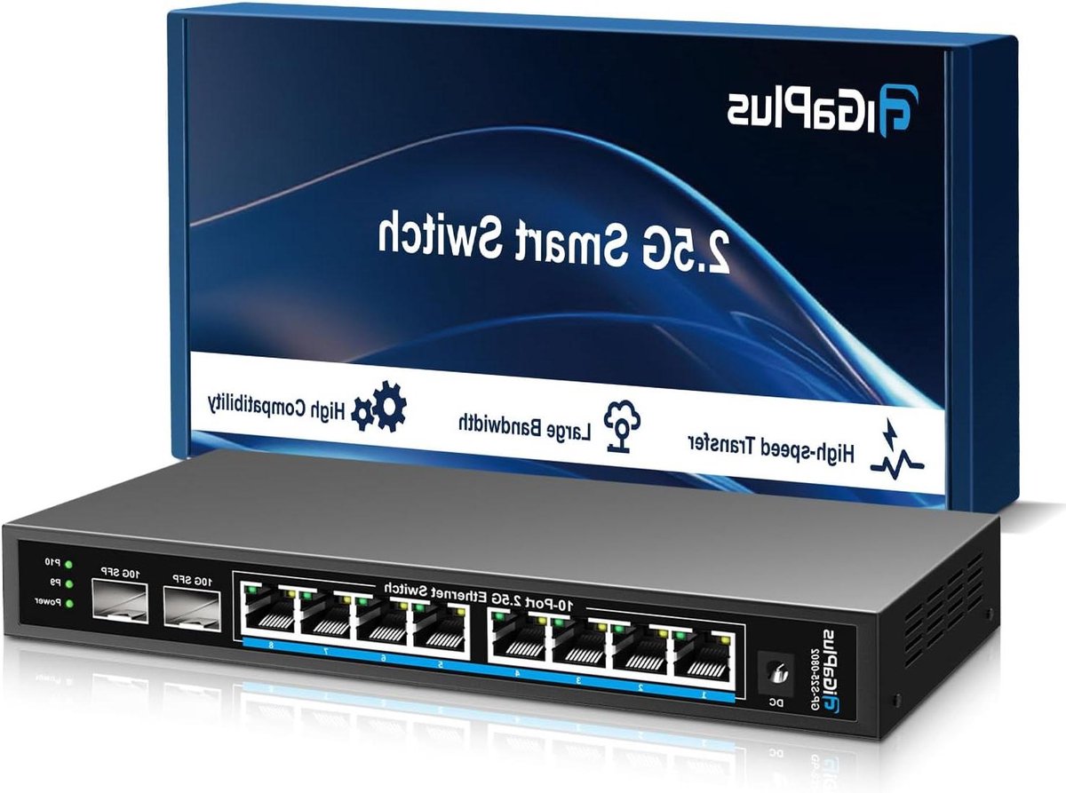 Netwerk Switch - Ethernet Hub - Snelle Netwerken - 10 Poorten 2.5Gb - 8x 2.5G 2x 10G - Zwart