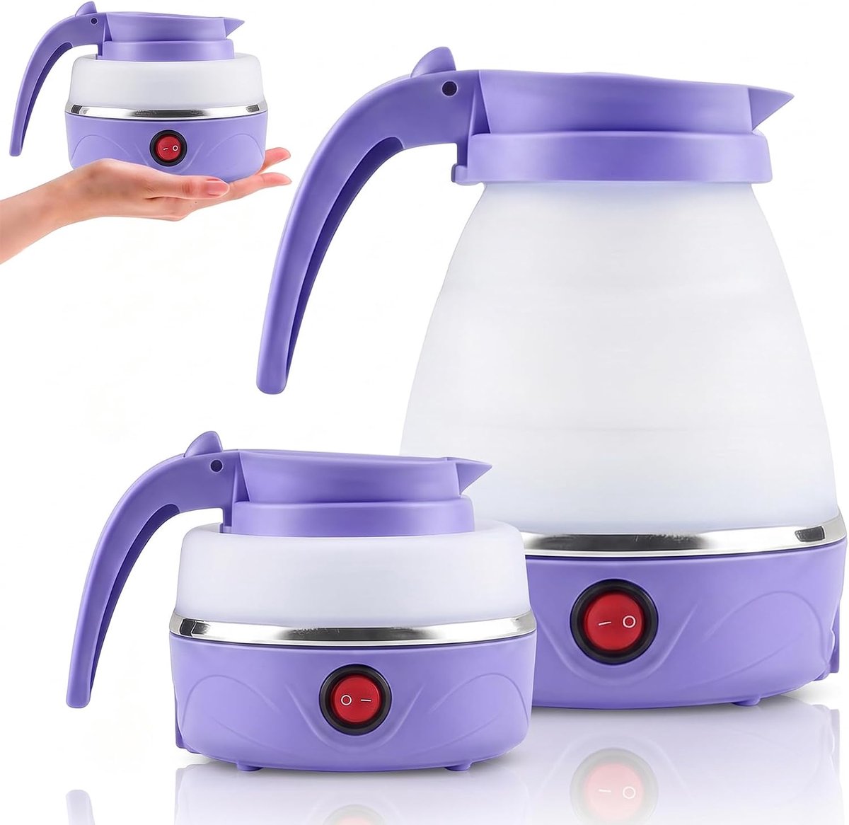 Opvouwbare waterkoker 600 ml - siliconen - draagbaar - ideaal voor outdoor - ShopVlot