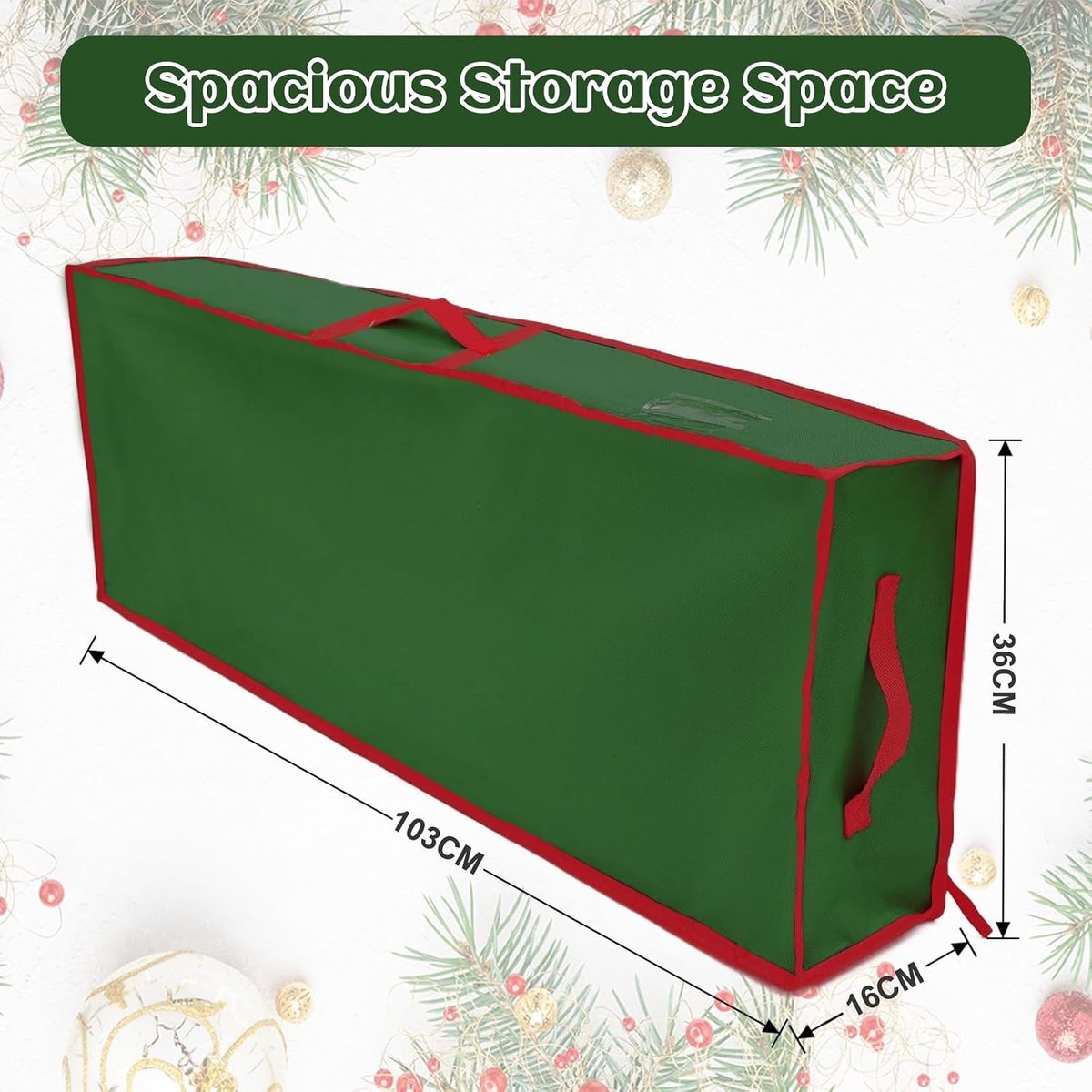 Opbergtas voor Kerstcadeaupapier met Binnenzakken en Verstelbare Bandjes - Duurzaam 600D Oxford, 40.5 Inch - Organisator voor Kerstdecoraties, Kaarten, Strikken en Ribbons