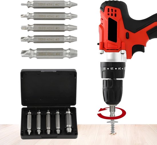 05pcs Damaged Screw Remover, Stripped Screw Remover, Bolt Remover, Compatible with All Drills, Broken Bolt Extractor Screw Remover — afbeelding 3