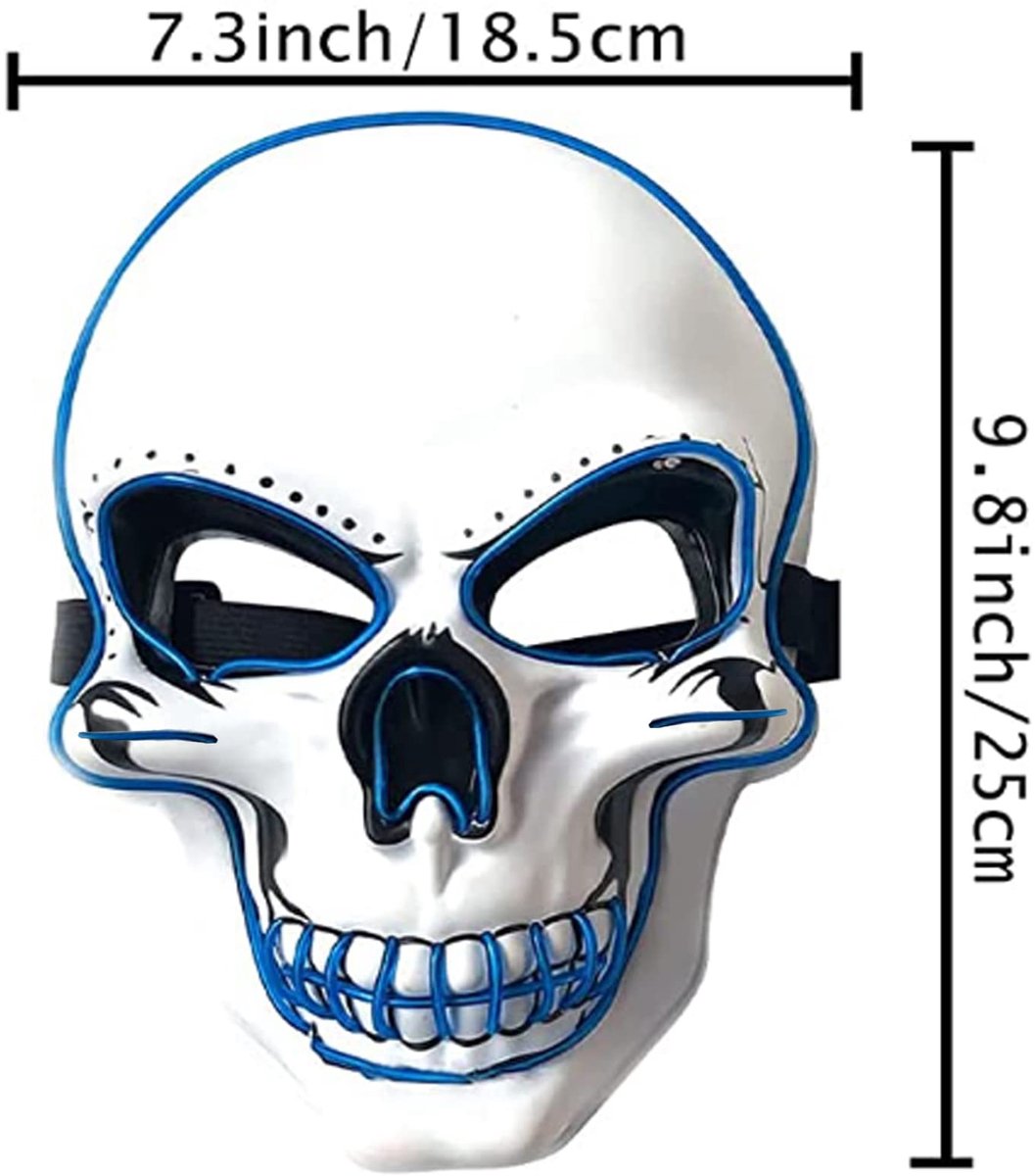 Led-schedelmasker - verlicht doodskop - 3 knippermodi - perfect voor cosplay en feest - ShopVlot