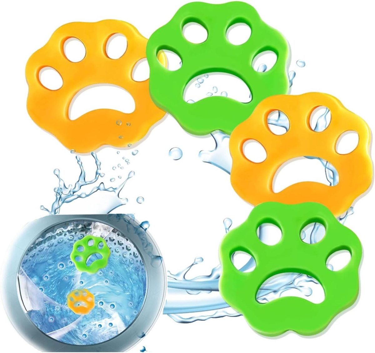 Duurzame Reusable Silicone Haarverwijderaar voor Dierenharen in Wasmachine en Droger - 8 Stuks, Effectieve Lintverwijderaar en Haarverwijdering voor Huisdieren