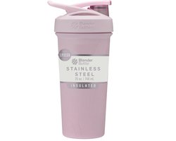 BlenderBottle BlenderBottle Sport Sleek Stainless Steel Shaker 740 ml (Pink Stripes) – Geïsoleerde RVS Proteïne Shaker met BlenderBall – Lekvrij & BPA-vrij