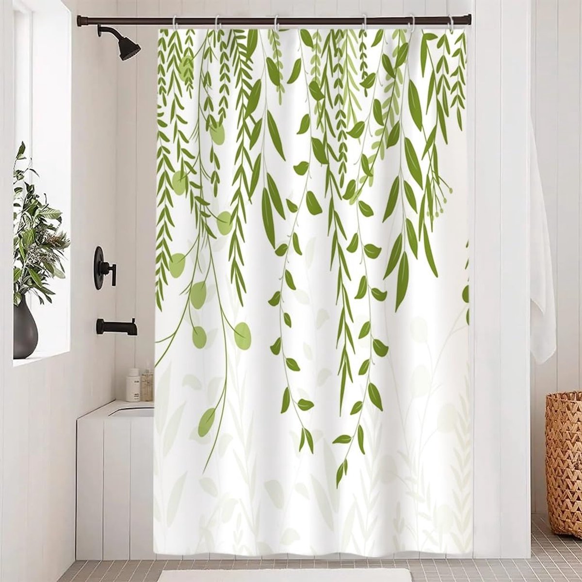 Douchegordijn 120 x 180 cm - saliegroen - anti-schimmel - stijlvol en functioneel - ShopVlot