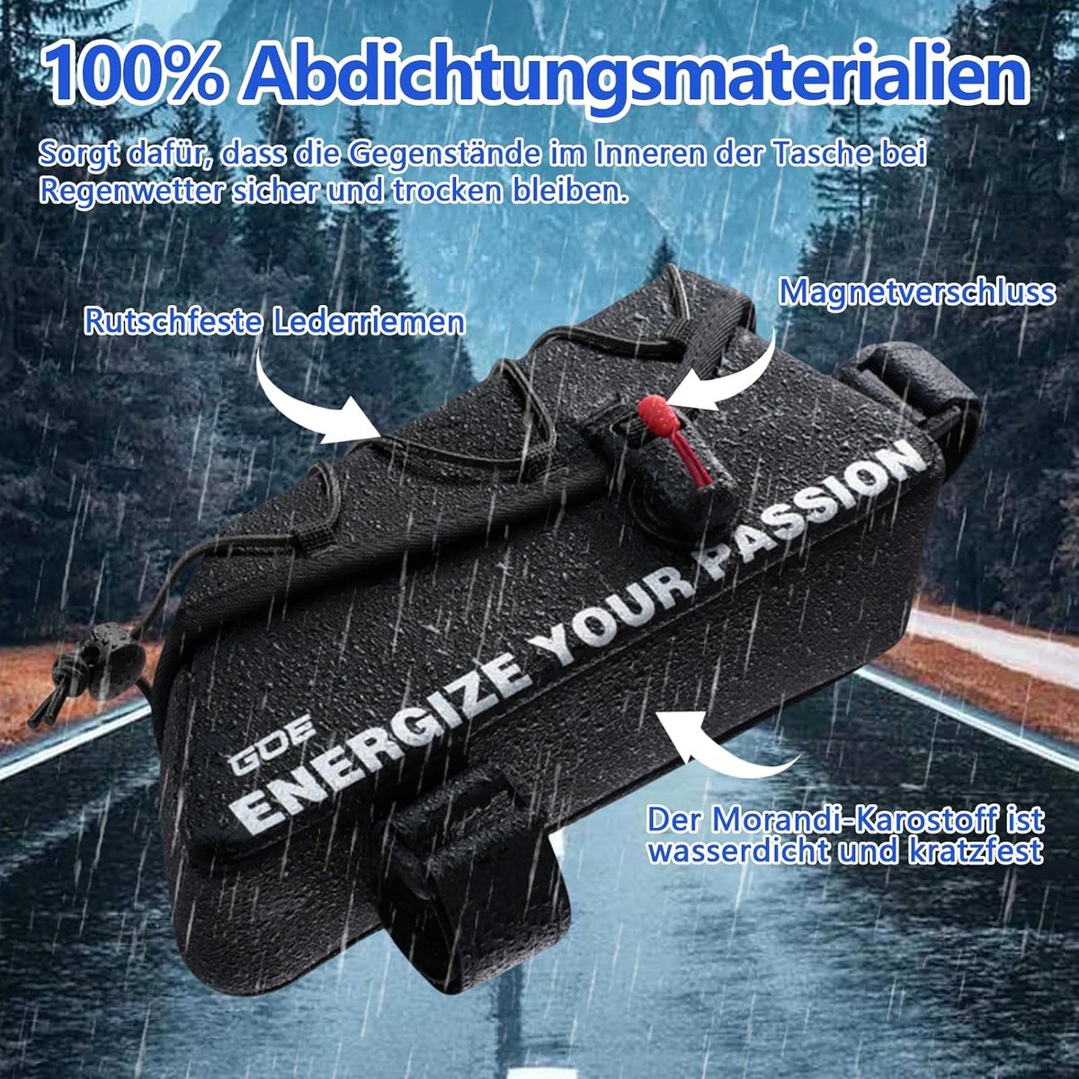 Waterproof Top Tube Bike Bag, Magnetic Frame Bag, Bicycle Bag - ShopVlot